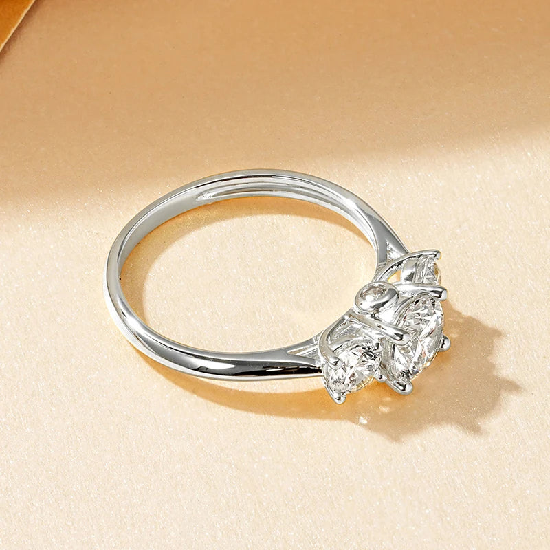 Rrjzz 14k Gold Plated Three Stone Engagement Ring Round Cut CZ Simulated Diamond Rings For Women Anniversary Fine Jewelry Gifts