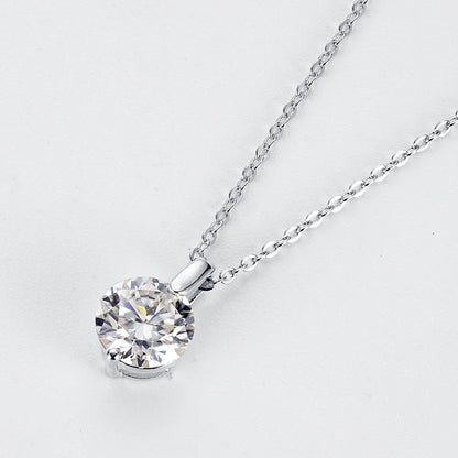 Rrjzz 1CT 2CT D VVS1 Moissanite Diamond Certified Pendant Necklace for Women Wedding 100% S925 Sterling Silver Necklace Jewelry